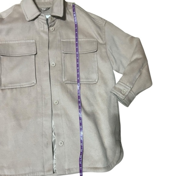 Abercrombie & Fitch Tan Oversized Shirt Jacket Size Medium Shacket - Picture 10 of 16